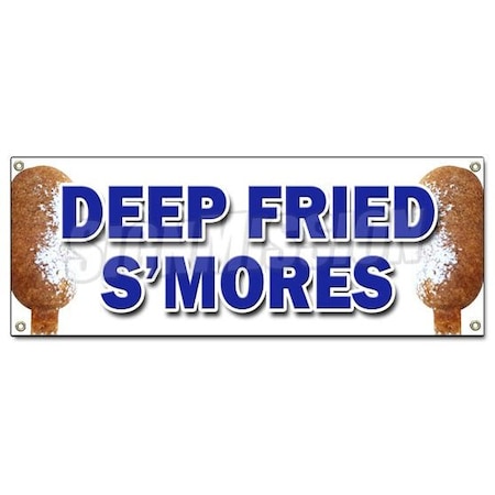 Signmission DEEP FRIED SMORES BANNER SIGN fresh made on a stick sweet snack candy B-Deep Fried Smores